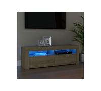 Meuble TV avec lumières LED chêne sonoma 120x35x40 cm