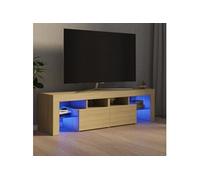 Vidaxl Meuble Tv Avec Lumières Led Chêne Sonoma 140x36,5x40 Cm