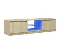 Meuble TV avec lumières LED chêne sonoma 140x40x35,5 cm