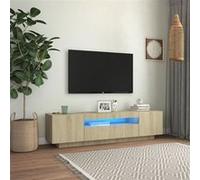 Meuble TV avec lumières LED Chêne sonoma 160x35x40 cm Ch G