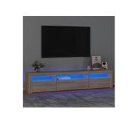 Meuble TV avec lumières LED Chêne sonoma 195x35x40 cm