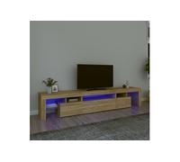 vidaXL Meuble TV avec Lumières LED Centre de Divertissement Rangement Meuble Média Meuble de Salon Salle de Séjour Maison 3152796