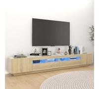 Meuble TV avec lumières LED Chêne sonoma 260x35x40 cm ch G