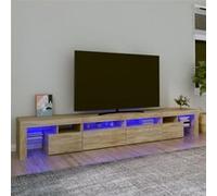 Vidaxl Meuble Tv Avec Lumières Led Chêne Sonoma 260x36,5x40 Cm