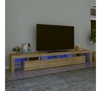 Meuble TV avec lumières LED Chêne sonoma 260x36,5x40 cm Chêne sonoma G