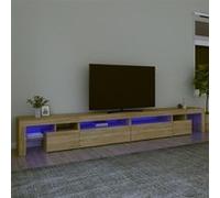 Meuble TV avec lumières LED Chêne sonoma 290x36,5x40 cm Chêne sonoma G