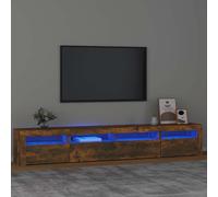 vidaXL Meuble TV Centre de divertissement avec lumières LED Chêne Sonoma 180x35x40 cm