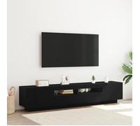 vidaXL Meuble TV avec lumières LED en chêne noir 200x35x40 cm