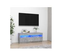 Vidaxl Meuble Tv Avec Lumières Led Gris Béton 100x35x40 Cm Gris