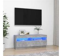 Meuble TV avec lumières LED gris béton 100x35x40 cm