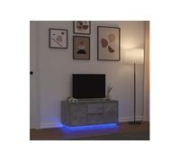 Meuble TV avec lumières LED gris béton 100x41x50 cm Gris béton G