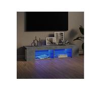 vidaXL Meuble TV avec lumières LED Gris béton 135x39x30 cm