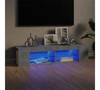 Meuble TV avec lumières LED gris béton 135x39x30 cm Gris béton G