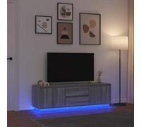 vidaXL Meuble TV Sonoma Gris avec lumières LED 100x41x50 cm
