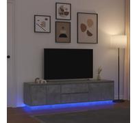 Meuble TV avec lumières LED gris béton 100x41x50 cm Gris béton G
