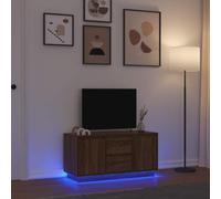 vidaXL Meuble TV 861415 avec lumières LED 100x41x50 cm chêne marron
