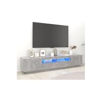 Vidaxl Meuble Tv Avec Lumières Led Gris Béton 200x35x40 Cm Gris