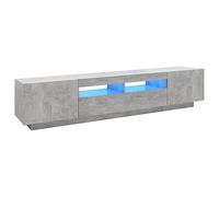 Vidaxl Meuble Tv Avec Lumières Led Gris Béton 200x35x40 Cm Gris