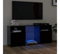 Meuble TV avec lumières LED noir 120x30x50 cm Noir G