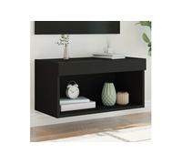 Meuble TV avec lumières LED noir 60x30x30 cm