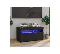 Meuble TV avec lumières LED Noir 75x35x40 cm