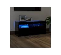 Meuble TV avec lumières LED noir 90x35x40 cm