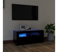 Vidaxl Meuble Tv Avec Lumières Led Noir 90x35x40 Cm