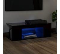 vidaXL Meuble TV avec lumières LED Noir 90x39x30 cm
