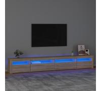 Ensemble meuble TV avec bandes LED 3 pc Bois d'ingénierie Meuble vidaXL vidaXL