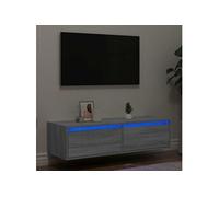Meuble TV avec lumières LED sonoma gris 100X35,5x25 cm