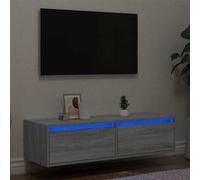Meuble TV avec lumières LED sonoma gris 100X35,5x25 cm Sonoma gris G