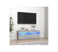 vidaXL Meuble TV 100x35x40 cm avec lumières LED Sonoma gris