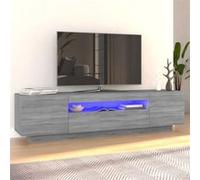 Vidaxl Meuble Tv Avec Lumières Led Sonoma Gris 160x35x40 Cm Gris