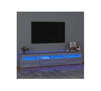 Meuble TV avec lumières LED Sonoma gris 210x35x40 cm