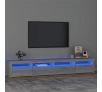 Meuble TV avec lumières LED Sonoma gris 240x35x40 cm Gris G