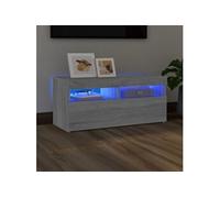 Meuble TV avec lumières LED Sonoma gris 90x35x40 cm