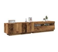 vidaXL Meuble TV Vieux bois (bois d'ingénierie) avec lumières LED Marron