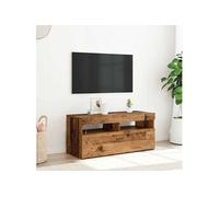 Vidaxl Meuble Tv Avec Lumières Led Vieux Bois Bois D'ingénierie Marron