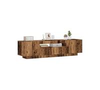 vidaXL Meuble TV – Meuble avec lumières LED, vieux bois (bois d'ingénierie) Marron