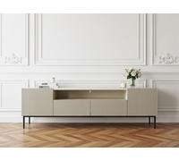 Meuble TV avec niche 200 cm KASHA Pieds noirs beige BOBOCHIC Beige