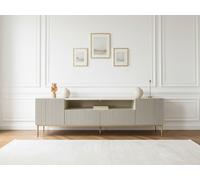 Meuble TV avec niche 200 cm KASHA Pieds or beige BOBOCHIC Beige