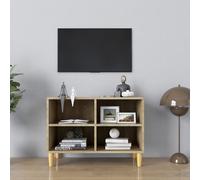 Vidaxl Meuble Tv Avec Pieds En Bois Massif Chêne Sonoma 69,5x30x50 Cm Marron