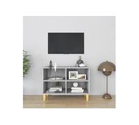 Meuble TV avec pieds en bois massif Sonoma gris 69,5x30x50 cm813147