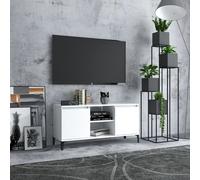 vidaXL Meuble TV Console média 102 x 35 x 50 cm Noir Bois d'ingénierie, Rangement fonctionnel