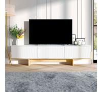 Meuble TV avec placards blanc et bois 180cm WOPI Blanc