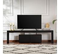 Meuble Tv Avec Placards Bois Noir 180cm Basi Marron