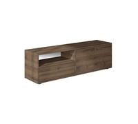 Oaki meuble tv avec placards et niche aspect bois de noyer 136cm