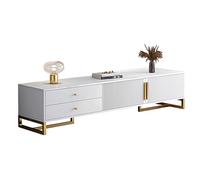 Meuble TV avec porte cannelée du milieu du siècle avec étagères ouvertes, table console multimédia pour salon, chambre à coucher, armoire de rangement pour centre de divertissement (120 x 30,5 x 40,6
