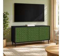 Meuble TV avec porte Chêne noir Bois d'ingénierie Stockage multimédia vidaXL vid