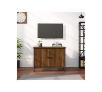 Vidaxl Meuble Tv Avec Portes Chêne Marron 60x35x45cm Bois D'ingénierie Marron